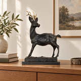 Bronze deer sculpture displayed as elegant wildlife decor in a refined interior