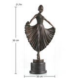 Art Deco ballerina bronze sculpture Chiparus style dancer with pleated skirt