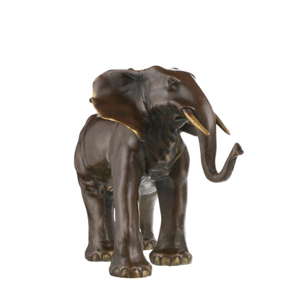 bronze elephant statue（right foot forward）