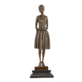 Elegant Art Deco bronze flapper girl sculpture with vintage 1920s style and marble base. A timeless decorative statue symbolizing elegance, freedom, and sophistication.