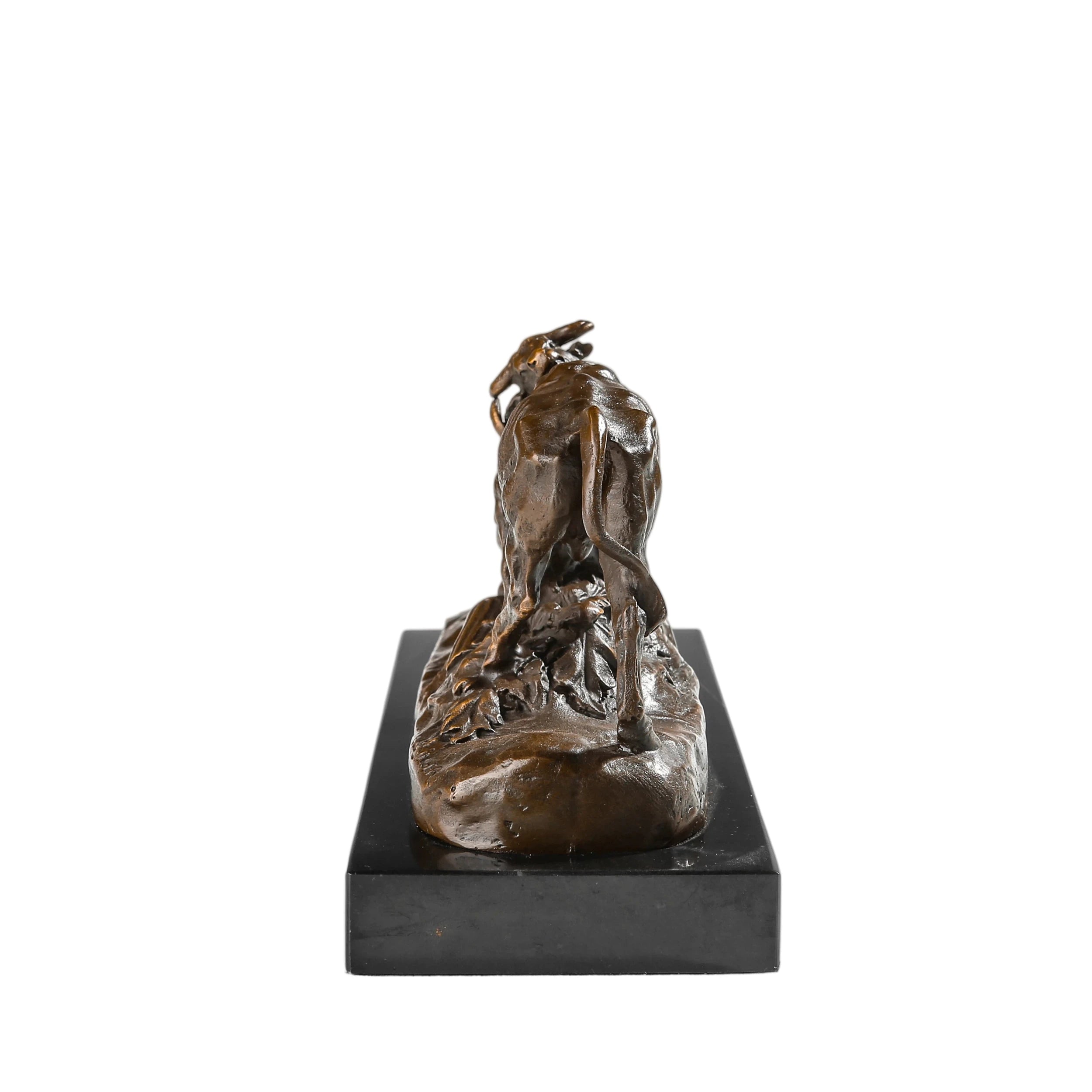 Detailed bronze bullfight scene sculpture with charging bull and matador cape, realistic animal anatomy statue on veined black marble base, loss wax casting fine art.