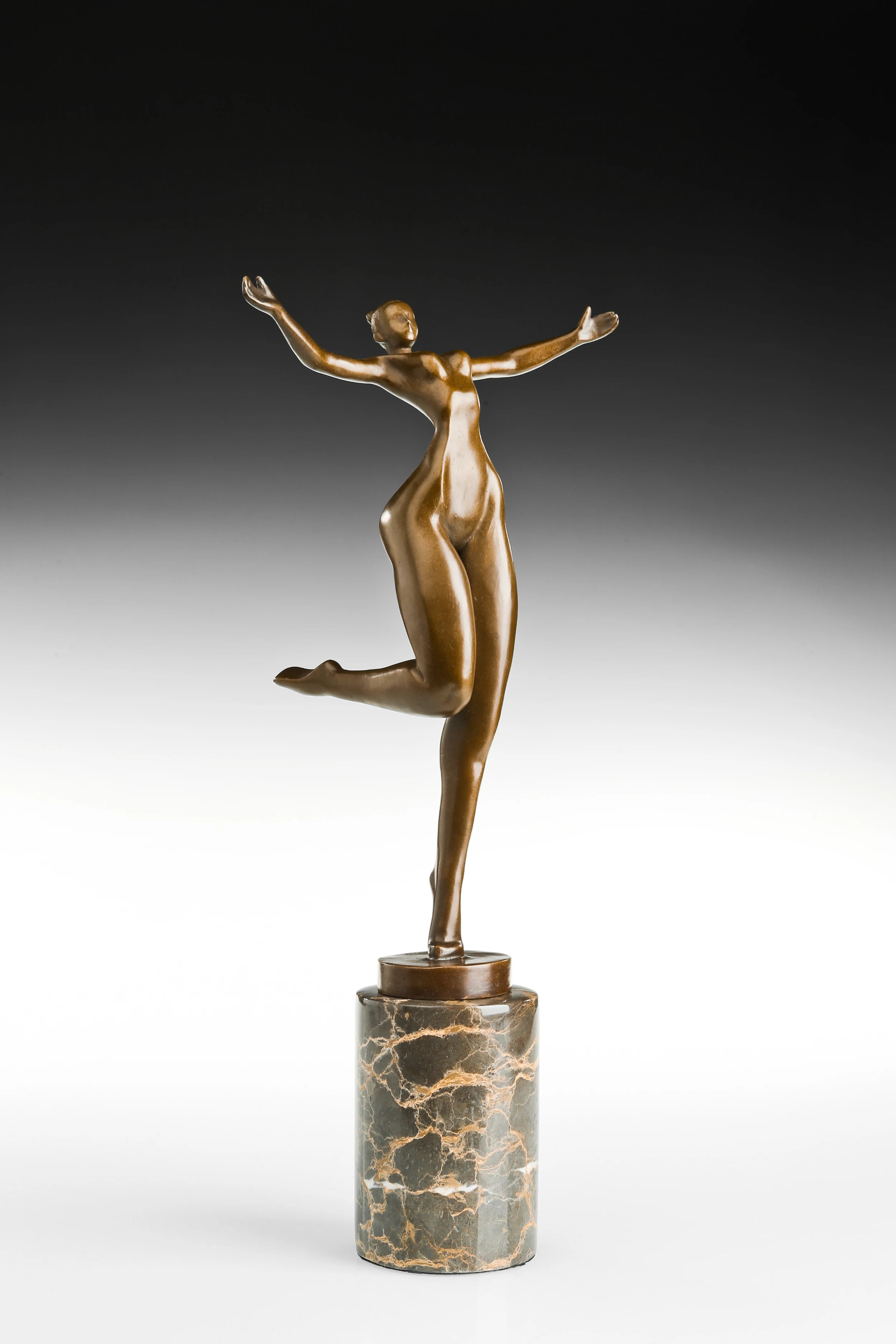 Celebrating Female Dancer Bronze Sculpture sculptural detail