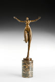 Celebrating Female Dancer Bronze Sculpture front view