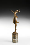 Celebrating Female Dancer Bronze Sculpture three-quarter view