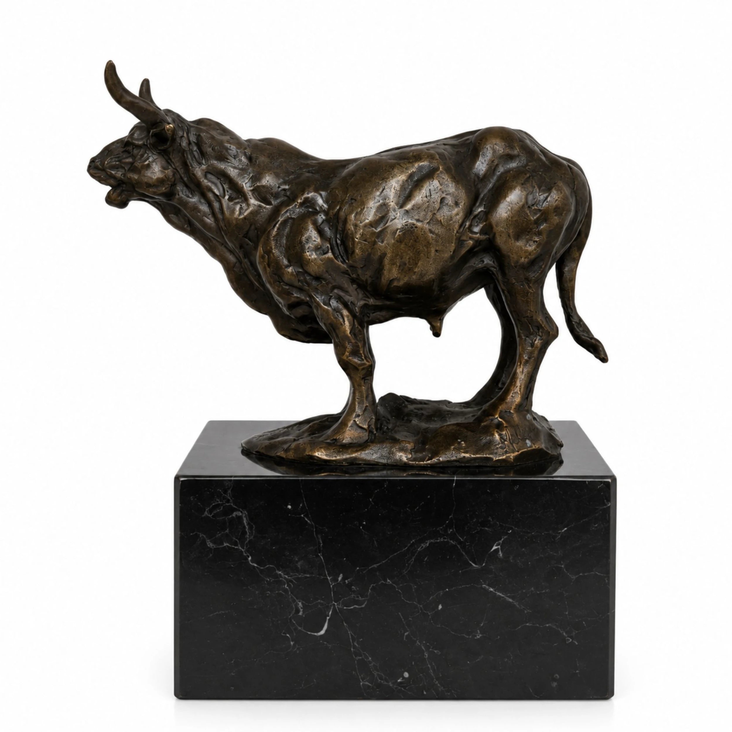 Charging Bull Bronze Sculpture front view