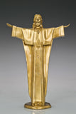 Handcrafted Christ the Redeemer bronze statue with Jesus standing with both arms fully extended