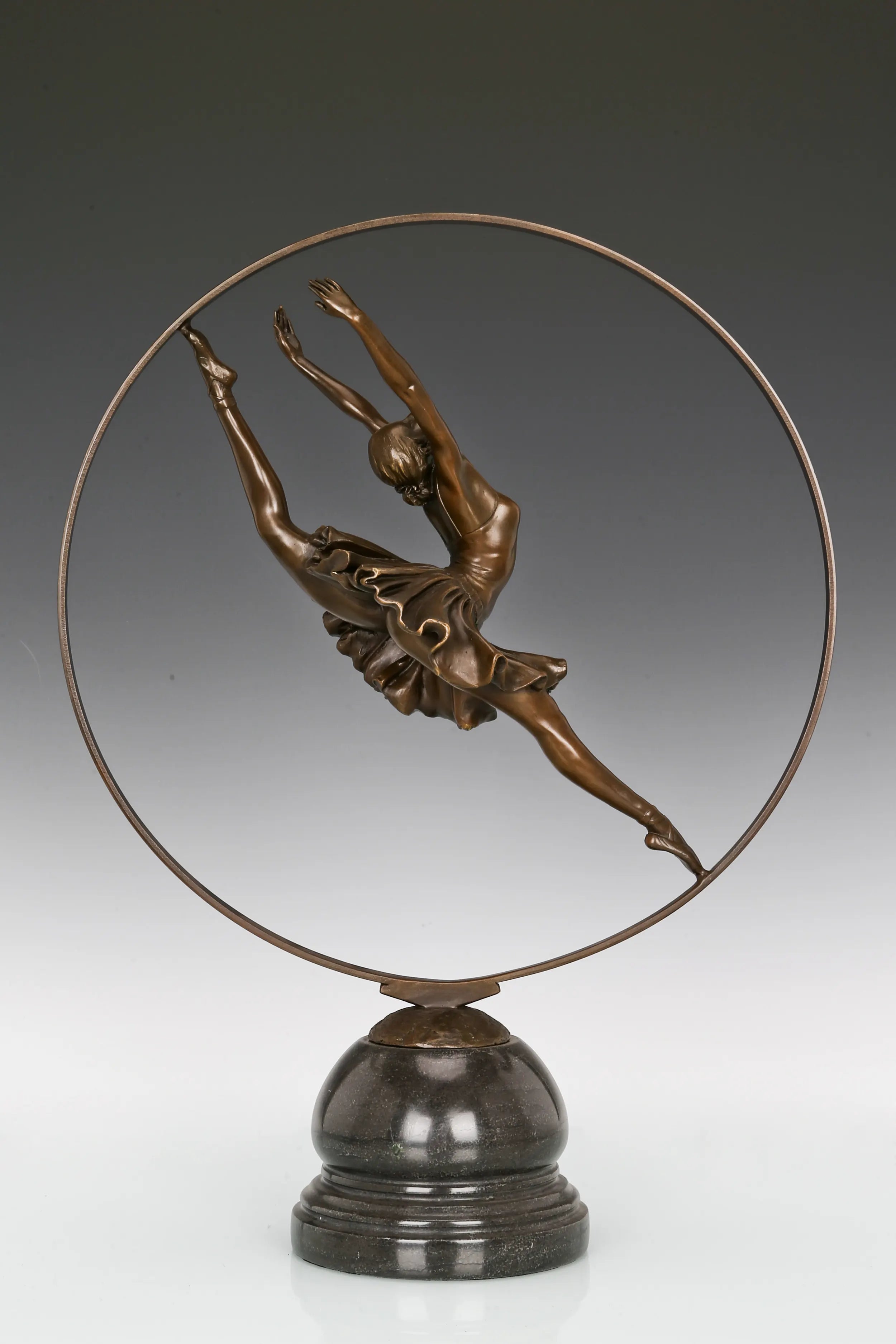 Circular Ballet Dancer bronze sculpture close-up detail