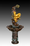 Classical bronze lady garden fountain statue with decorative basin for luxury courtyards and villas