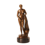 Classical Female Nude Bronze Sculpture on a clean white background