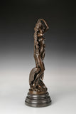 Right side view of handcrafted classical Venus statue with warm bronze patina