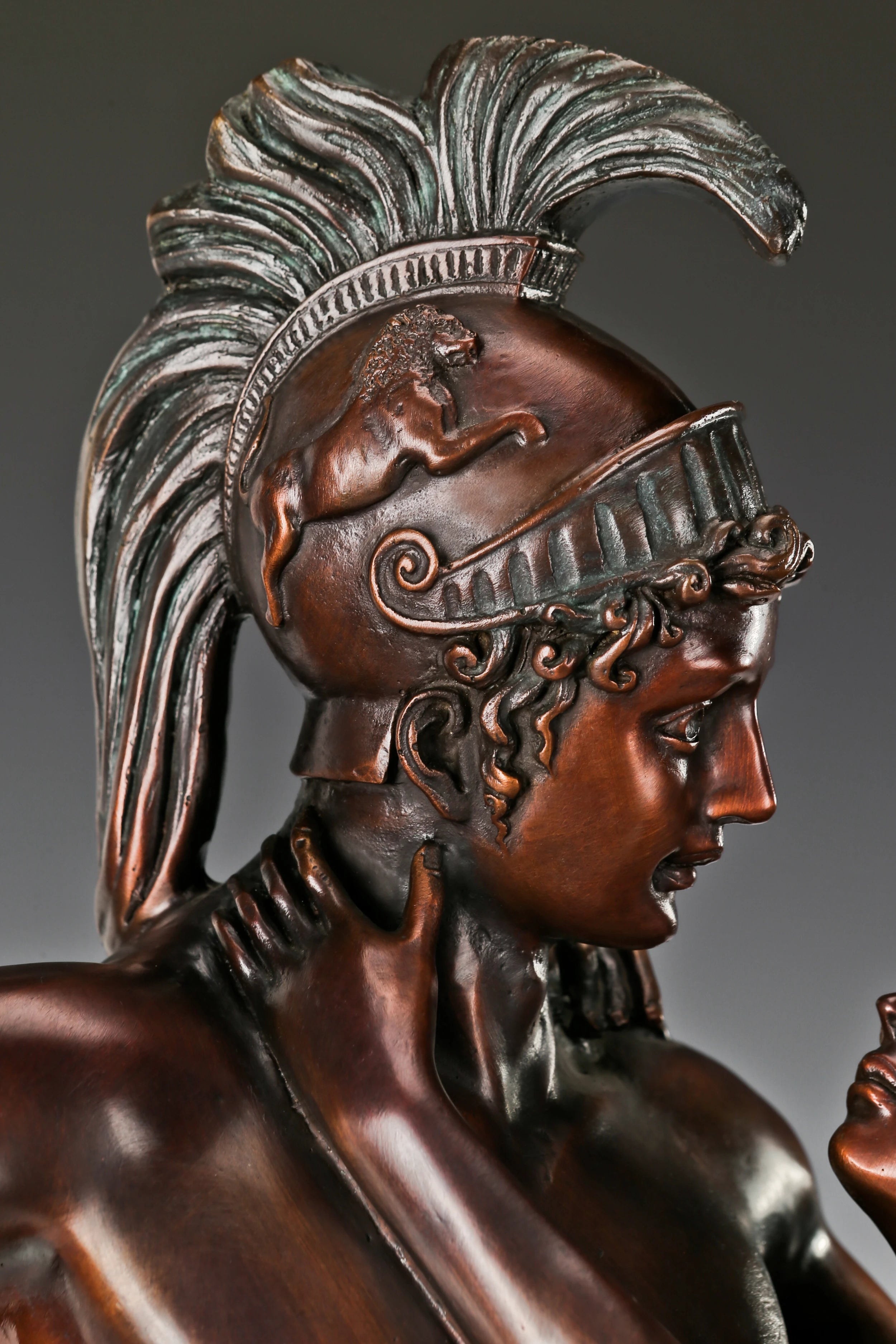 Classical Warrior Lovers Bronze Sculpture base detail