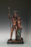 Classical Warrior Lovers Bronze Sculpture front view