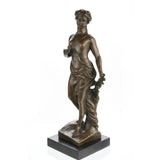 Elegant classical bronze female sculpture inspired by Greek goddess forms. A timeless art piece symbolizing beauty, nature, and grace.
