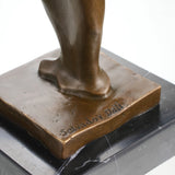 Abstract surreal angel bronze sculpture with wings and hollow body