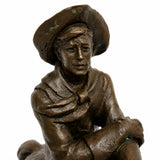 Cowboy on Horse Bronze Sculpture alternate view