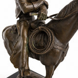 Cowboy on Horse Bronze Sculpture base detail