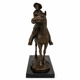 Cowboy on Horse Bronze Sculpture sculptural detail