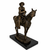Cowboy on Horse Bronze Sculpture opposite angle