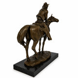 Cowboy on Horse Bronze Sculpture rear view