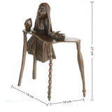 Dalí-inspired surrealist bronze sculpture of a female figure emerging from a distorted table. A bold conceptual artwork exploring identity and perception.