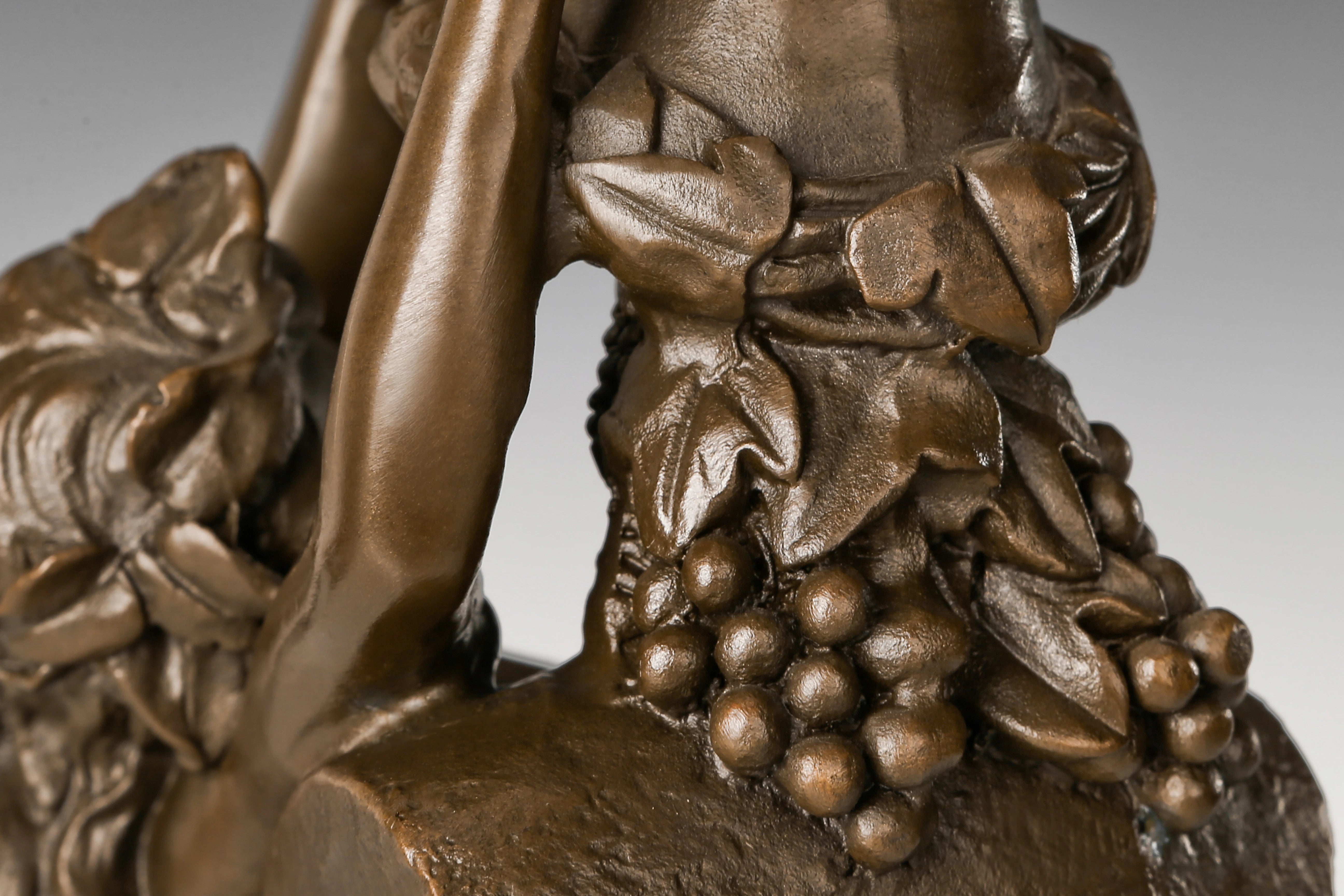 Dancing Women with Grapes Bronze Sculpture alternate view