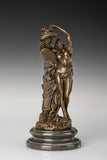 Dancing Women with Grapes Bronze Sculpture front view