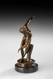 Discus Thrower Bronze Sculpture side view