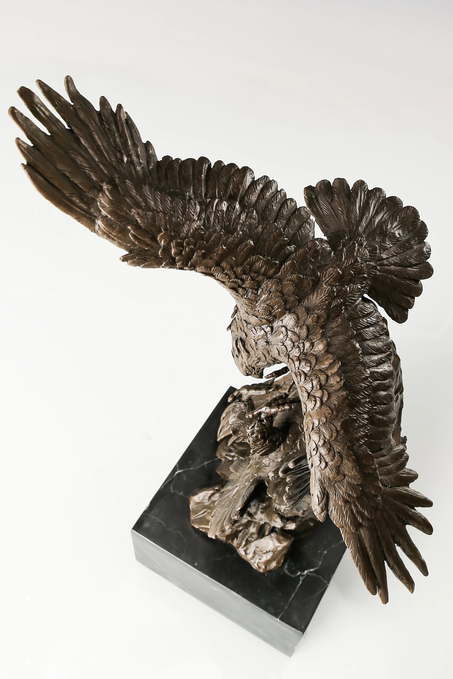 Dynamic Wildlife Interaction Statue on Black Marble Base