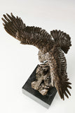 Dynamic Wildlife Interaction Statue on Black Marble Base