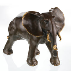 Handcrafted African elephant bronze sculpture crafted with lost-wax casting. A symbol of strength, wisdom, and prosperity—perfect for luxury home decor or art collections.