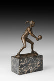 Female Volleyball Player Bronze Sculpture sculptural detail