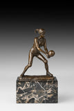 Female Volleyball Player Bronze Sculpture front view