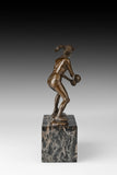 Female Volleyball Player Bronze Sculpture opposite angle