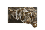 Female Volleyball Player Bronze Sculpture hand-applied patina detail