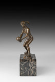 Female volleyball Player Bronze Sculpture side view