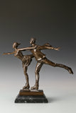 Figure Skating Pair Bronze Sculpture front view