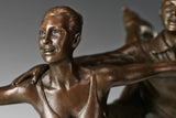 Figure Skating Pair Bronze Sculpture hand-applied patina detail