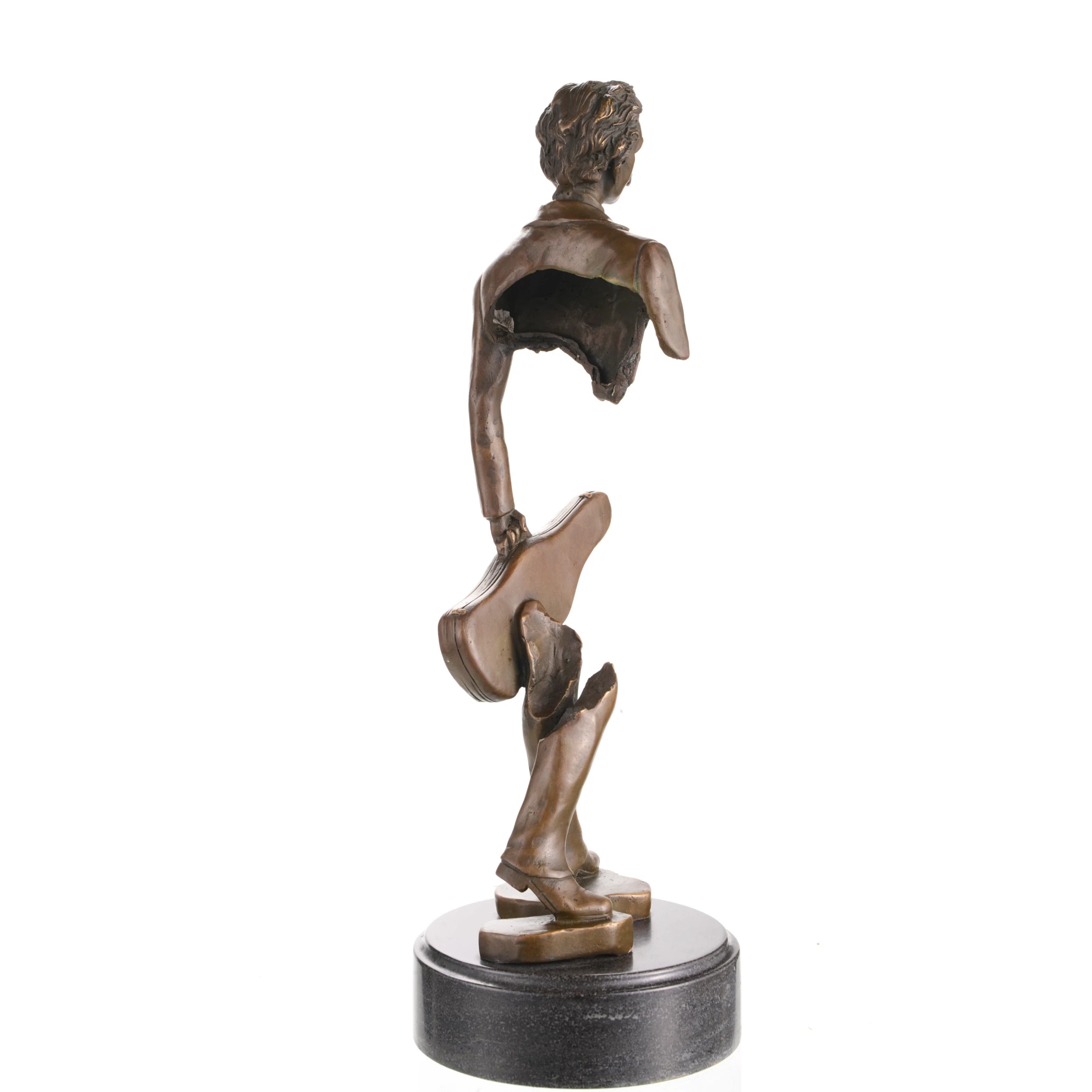 floating violinist sculpture back
