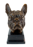 French Bulldog Bust Bronze Sculpture sculptural detail