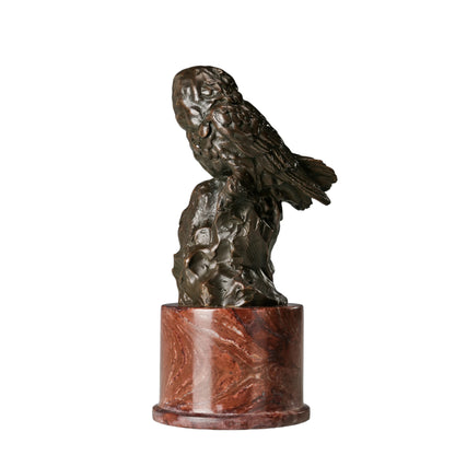 handcrafted bronze owl sculpture  for study room
