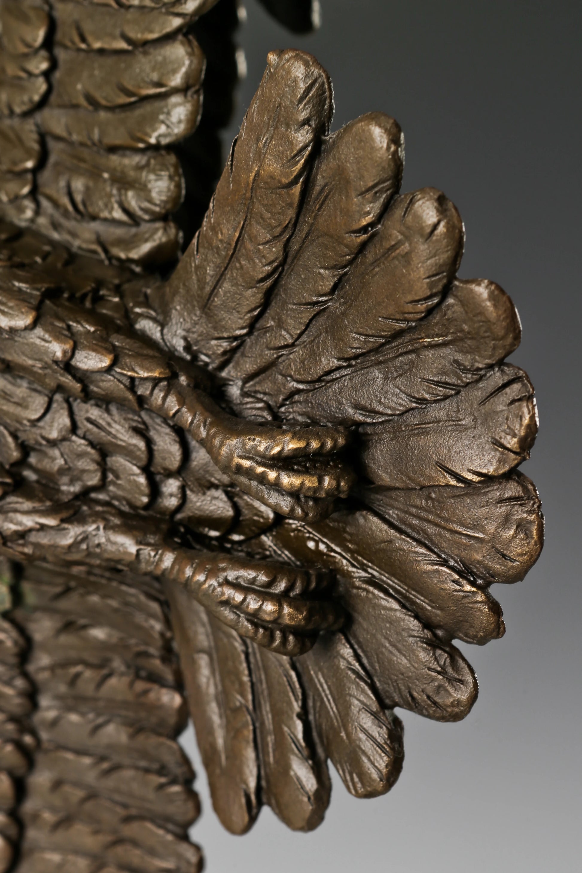 handcrafted solid bronze twin eagles soaring statue, symbolic executive office decor & aspiration gift