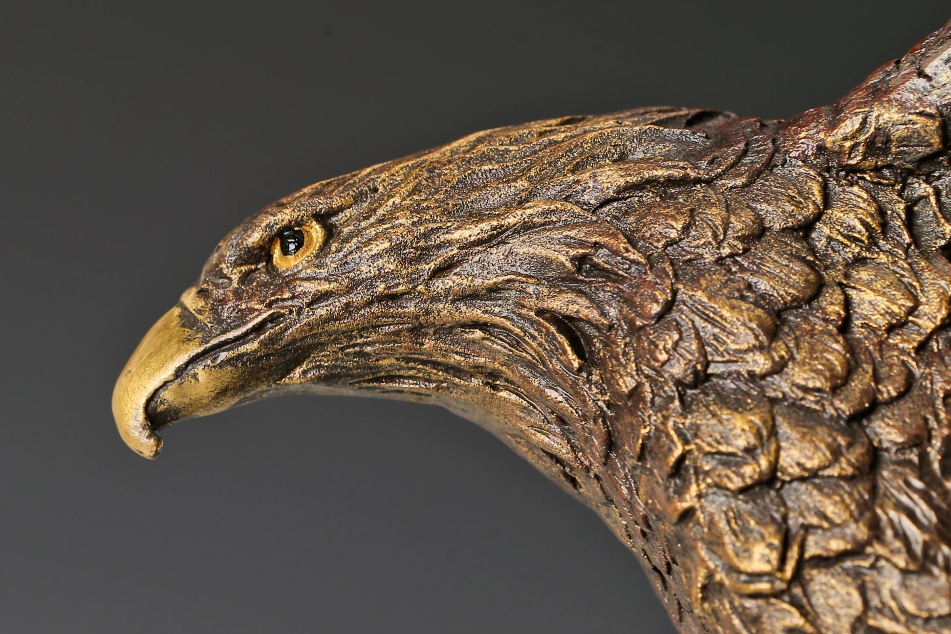 bronze eagle statue detailed feathers