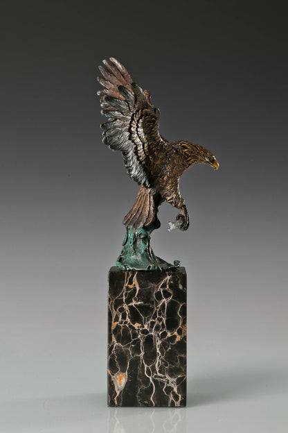 majestic bronze eagle statue with fully spread wings