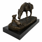 Close-up of horse and dog interaction symbolizing trust, loyalty, and companionship