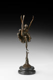 Leaping Ballerina bronze sculpture side view