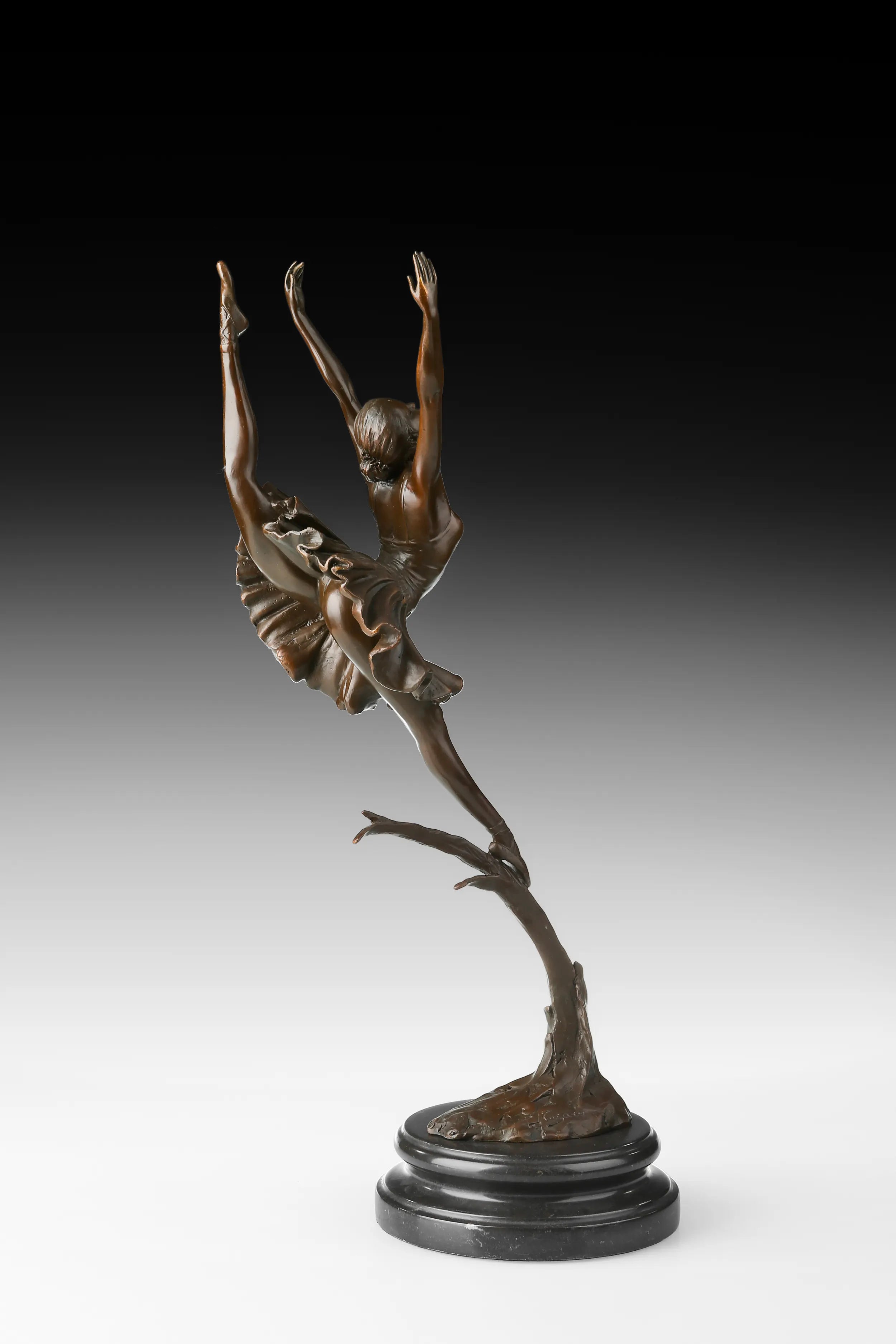Leaping Ballerina bronze sculpture rear view