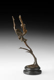 Leaping Ballerina bronze sculpture movement detail