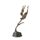 Leaping Ballerina bronze sculpture on a clean white background