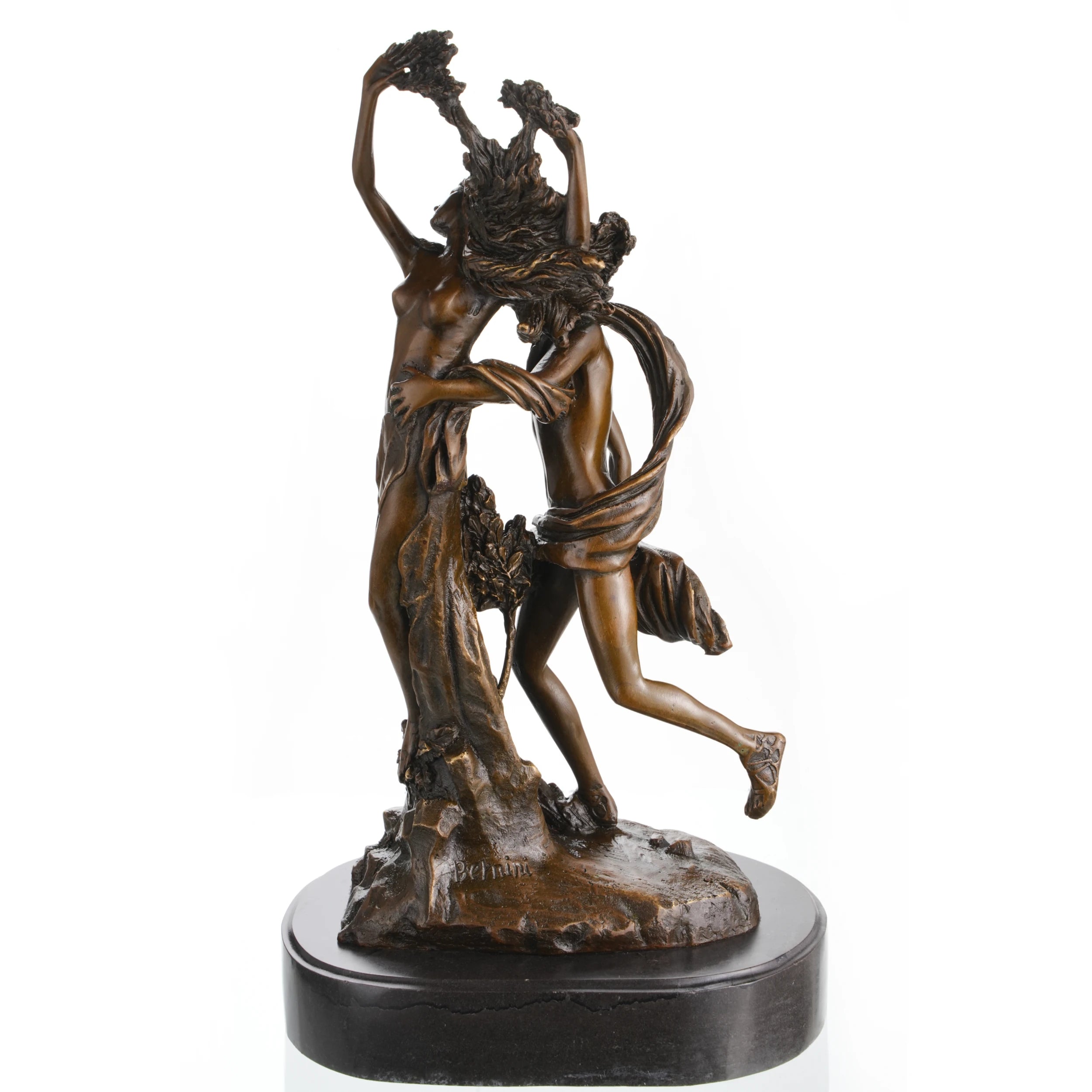 Leaves and branches detail in mythological sculpture