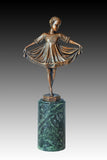  handcrafted young ballerina bronze statue showing the detailed dress and graceful dance pose